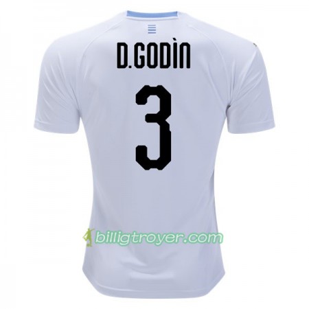Billige Fotballdrakter Uruguay D.Godin 3 VM 2018 Bortedraktsett